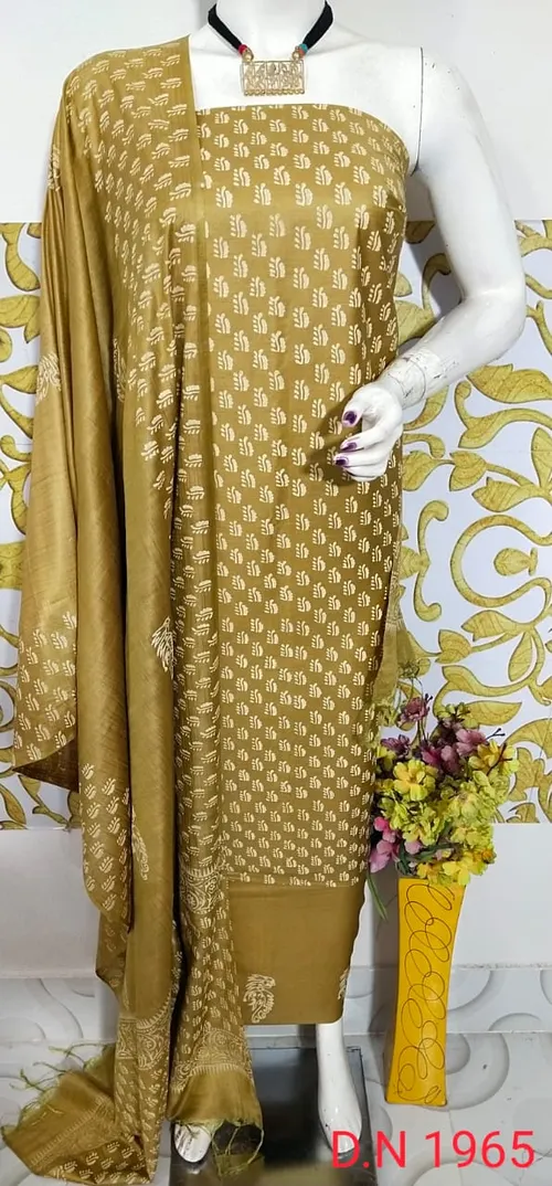 Handcrafted Hand Block Print Cotton Suit Set with Traditional Motifs